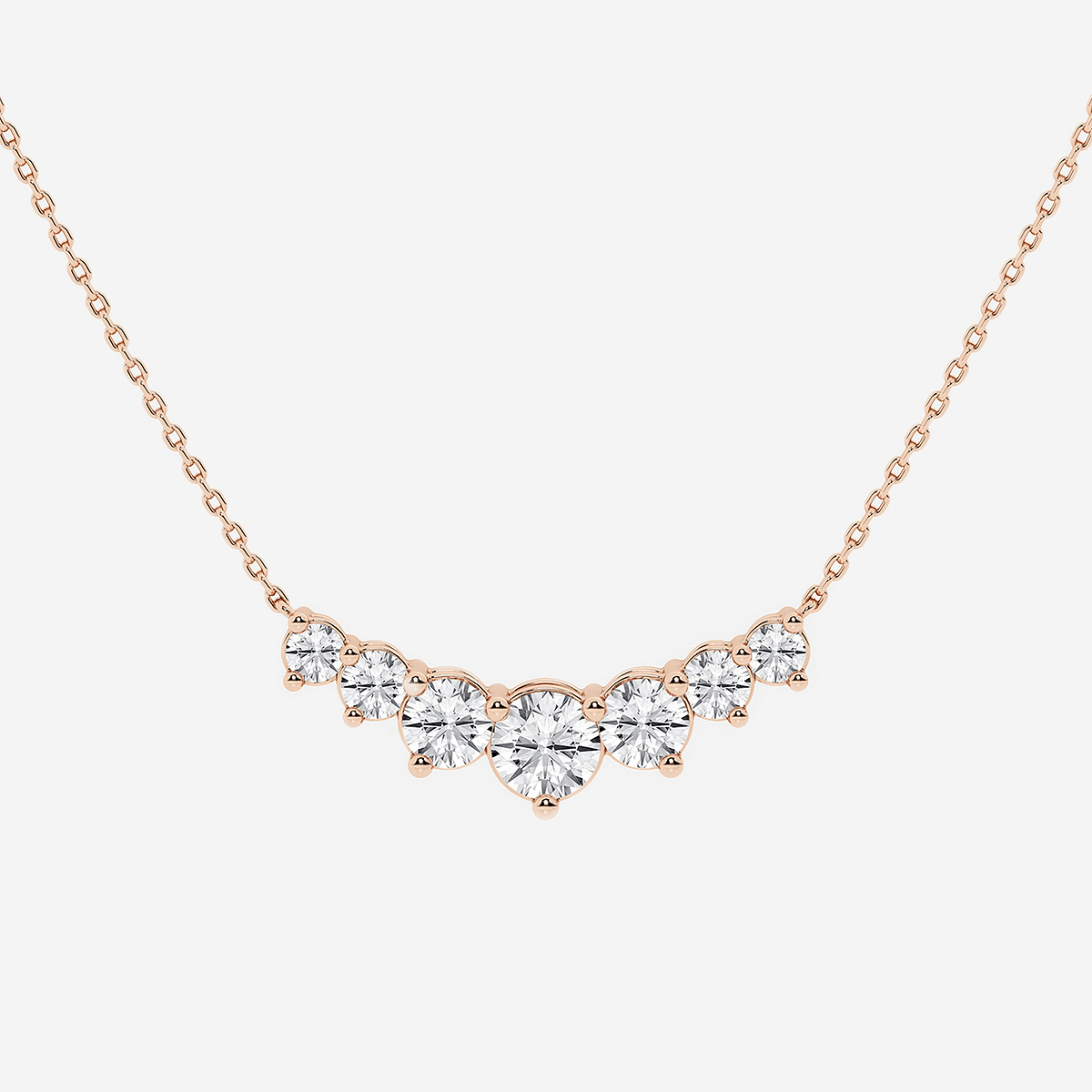 Additional Image 1 for  2 ctw Round Lab Grown Diamond Seven Stone Demi Eternity Necklace